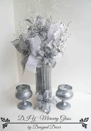 Mercury Glass Candle Holders And A Vase