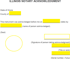 How to become an indiana online notary public. Free Illinois Notary Acknowledgment Form Word Pdf Eforms