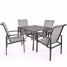 Metal Sling Square Outdoor Patio Dining
