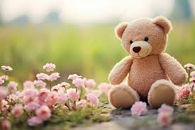 cute teddy bear with flowers copy e