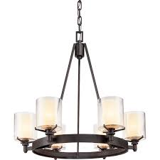 Troy Lighting F1716fr French Iron Arcadia 6 Light Chandelier With Glass Shades Lightingshowplace Com
