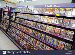 Supermarket Interior Showing Dvds For Sale Britain Uk