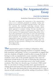 pdf rethinking the argumentative essay