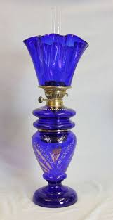 Antique Bristol Blue Oil Lamp 762674