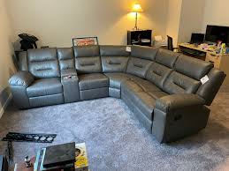 faux leather recliner sectional