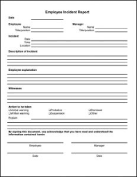 Incident Report Sample Template Business