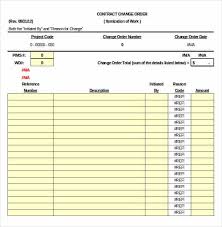 11 Change Order Templates Forms Word Excel Fomats