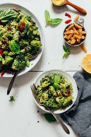 roasted broccoli pasta salad with hemp