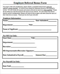 Sample Employee Referral Form 10 Examples In Word Pdf