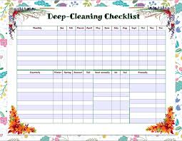 Free Printable Cleaning Checklists Weekly And Deep Cleaning Available