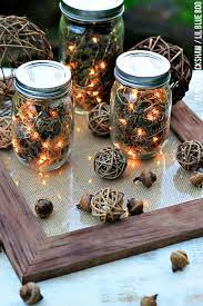 Fall Table Decor Mason Jar Firefly