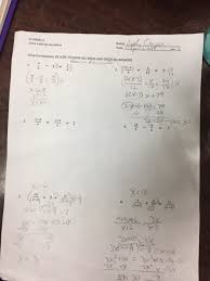 algebra 2 solve rational equations name