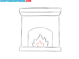 How To Draw A Fireplace Easy Drawing