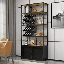 Tall Wine Rack Floor Home Bar Cabinet