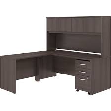 Alibaba.com offers 6,009 file cabinet desk products. Bush Furniture 72 L Desk With Hutch Mobile File Cabinet 42 Return Storm Gray Studio C Series B2258161 Globalindustrial Com