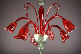 Red Murano Glass Chandelier