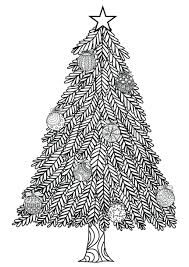 Coloring Pages Tree Style With Balls And Big Star In The