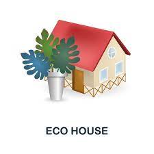 Eco House Icon 3d Ilration From