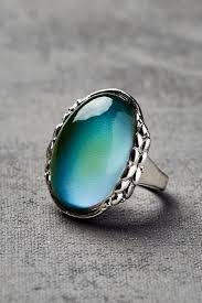 Burnished Silver Oval Leaf Mood Ring Trending Rings In