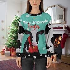 merry christmas heifer sweater xmas