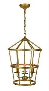 New Large French 4 Light Pendant Iron Gold Lantern Chandelier Open Work Ebay