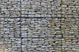 wire mesh retaining wall stock photo by