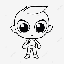 cute cartoon character coloring page