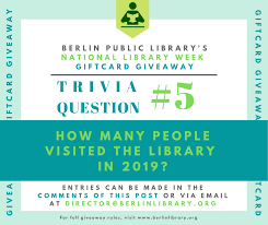 Of course you do, what. Berlin Public Library Trivia Question How Many People Visited The Library In 2019 Submit Answers In The Comment Of This Post For A Chance To Win A Baked Cakes By Design