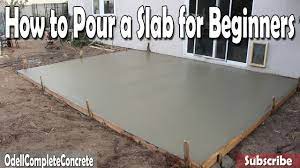 pour a concrete slab for beginners diy