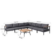 Glitzhome 8 Piece Aluminum Outdoor