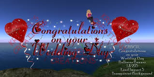 With tenor, maker of gif keyboard, add popular wedding congratulations animated gifs to your conversations. Second Life Marketplace Cbbc1l Congratulations On Your Wedding Day Banner Rezz Me