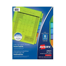 These are great for young children and esl students. Avery 8 1 2 X 11 Big Tab Insertable Plastic Dividers For Laser And Inkjet Printers 8 Tabs Multi Colour Staples Ca