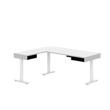 Desk for gaming with charcoal ash accent top. Bestar Pro Vega L Shaped Standing Desk White Black The Home Depot Canada