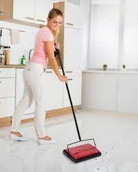 superior pick up carpet sweeper red