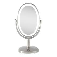 oval led lighted makeup mirror