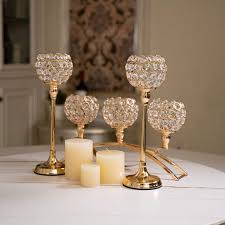 3pcs Gold Candle Holders Table