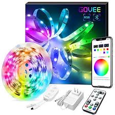 Govee Led Strip Lights Govee Bluetooth Music Sync 16 4ft Rgb Light Strips App Control Remote Control Box Led Lights Color Changing With 7 Scenes Mode For Home Kitchen Party 3 Way Controls