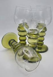 Rare Green Stem Wine Glasses