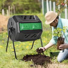 Outsunny Tumbling Compost Bin Outdoor