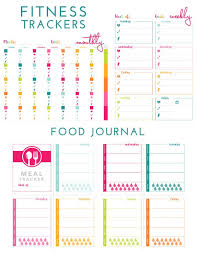printable fitness trackers and food