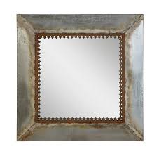 woven paths square metal framed mirror