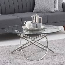 Dina Glass Coffee Table With Chrome