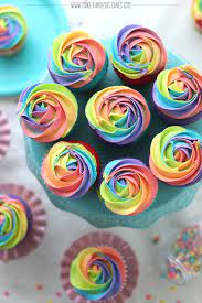 Rainbow Colored Cupcakes Lined Up In A Rainbow Shape Colorful  gambar png