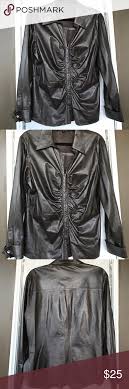 Lafayette 148 Leather Blouse Soft Beautiful Leather Front