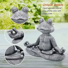 135 59 5cm Meditating Yoga Frog Statue