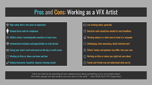pros and cons working as a vfx artist
