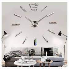 3d Diy Wall Clock Silver Today