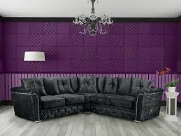 black crushed velvet corner sofa