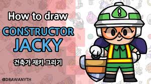 Grab your pen and paper and follow along as i guide you through these step by step drawing. How To Draw Constructor Jacky Brawl Stars New Skin Youtube