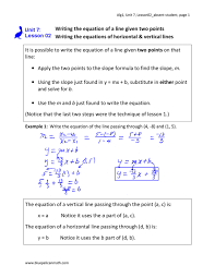 The Equation Of A Line Given Two Points